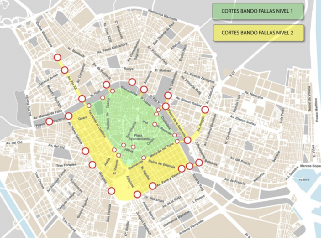 restricciones fallas valencia 2026 1024x760 - D&oacute;nde aparcar en Valencia durante las Fallas en 2026