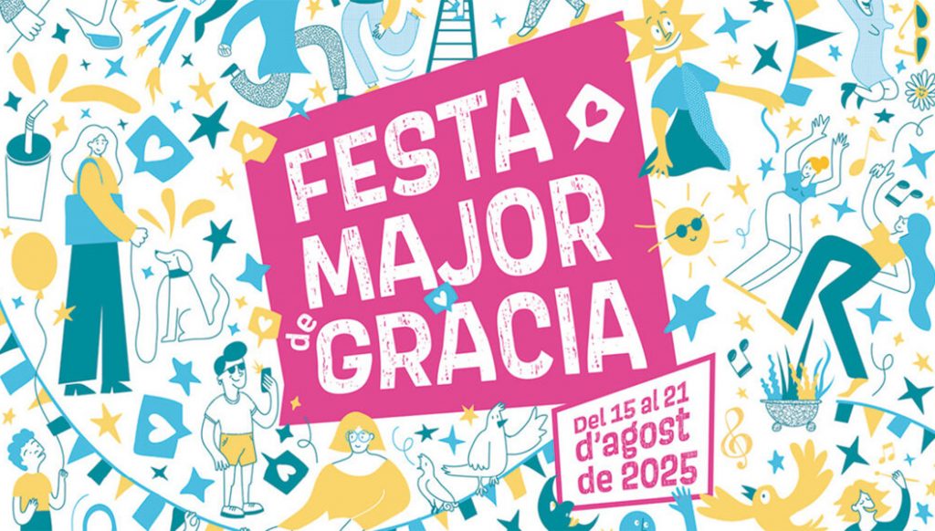 Festa Major de Gràcia 2025: programa, calles decoradas y cómo llegar en coche cartel fiestas de gracia 1024x582 - Festa Major de Gràcia 2025: programa, calles decoradas y cómo llegar en coche